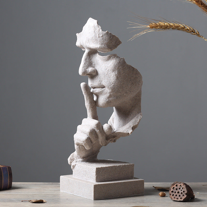 Abstract Silence Face Sculpture