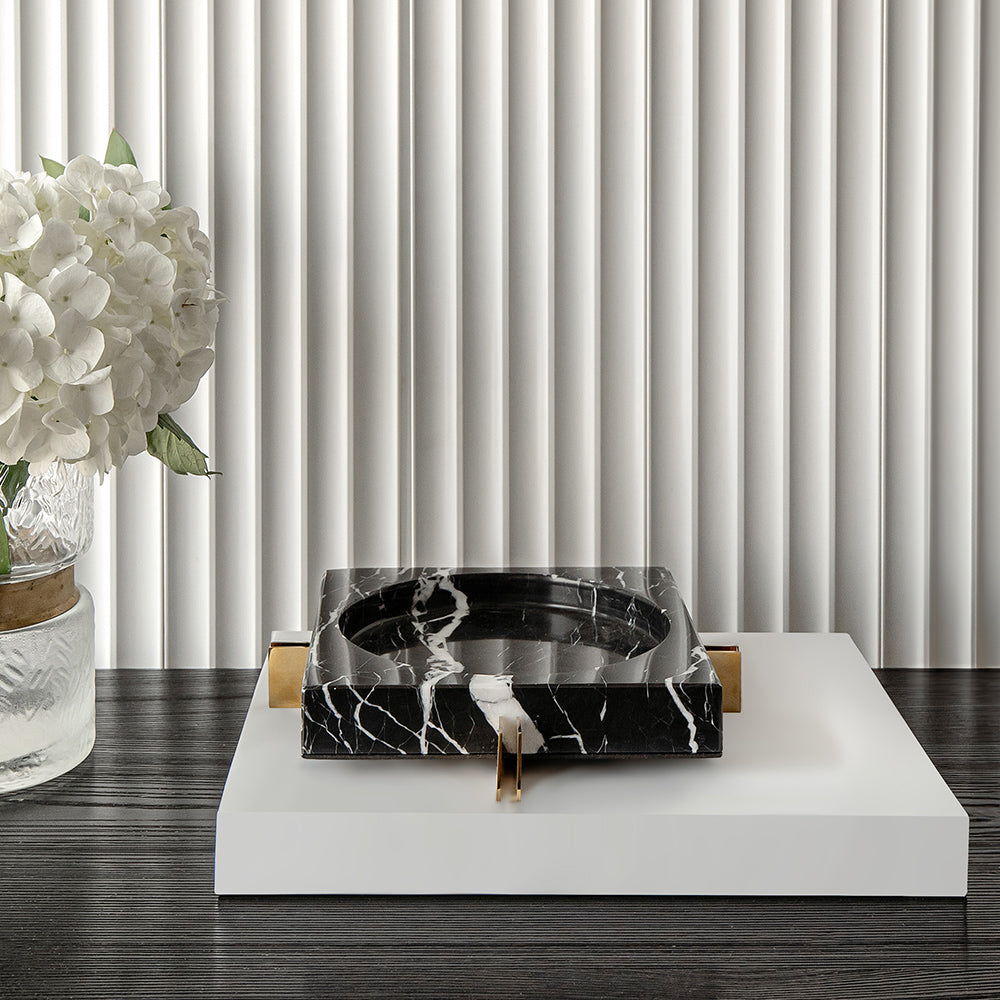 Black Marble Decorative Tray