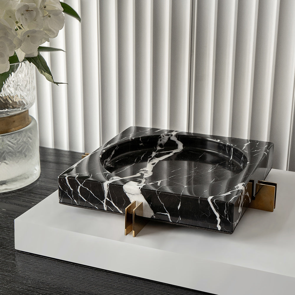 Black Marble Decorative Tray