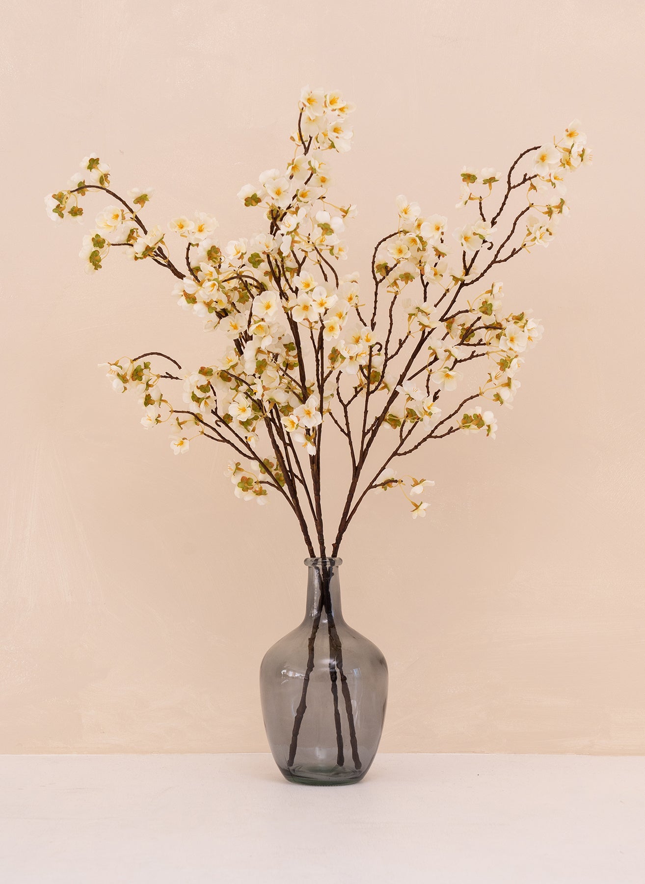 Silk Blossom Stems White