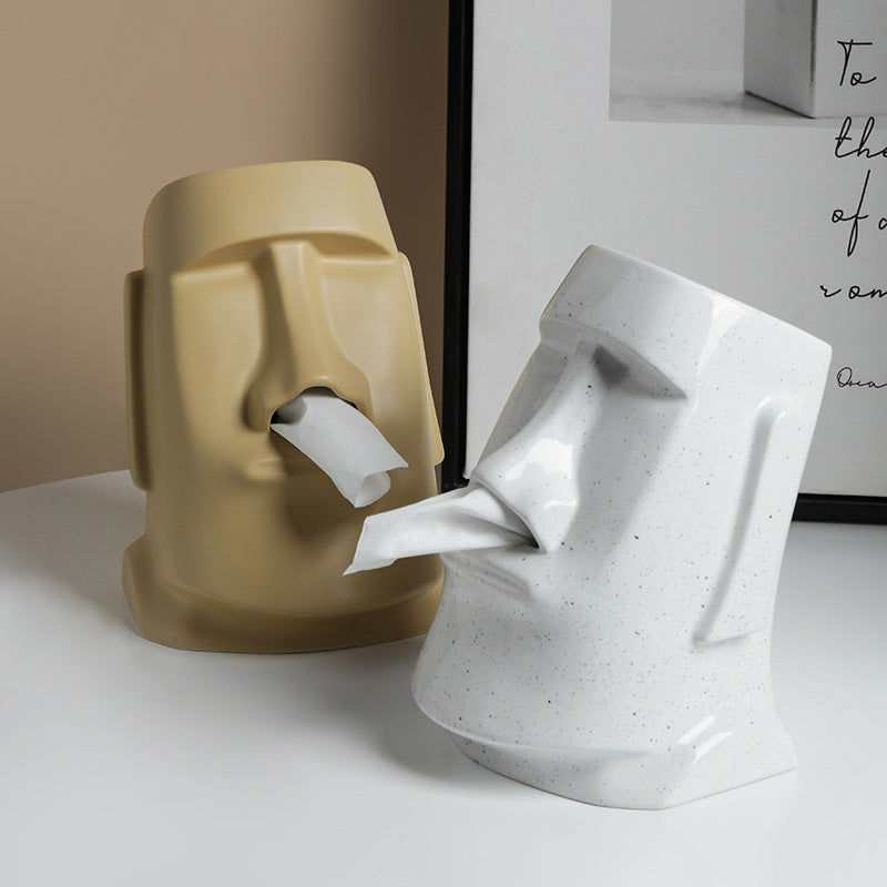 Ceramic Moai Tissue Box