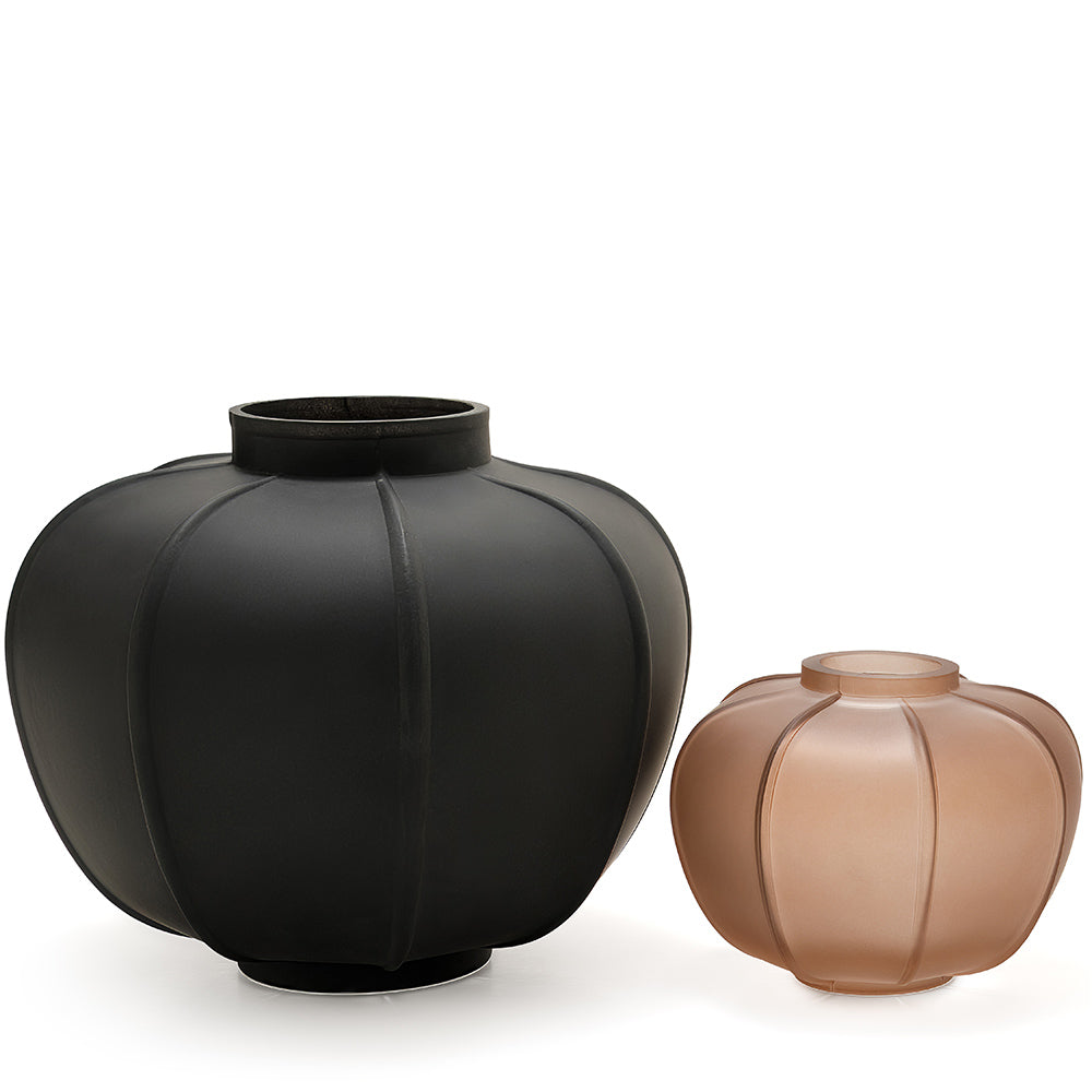 Pumpkin-Shaped Glass Vase Set