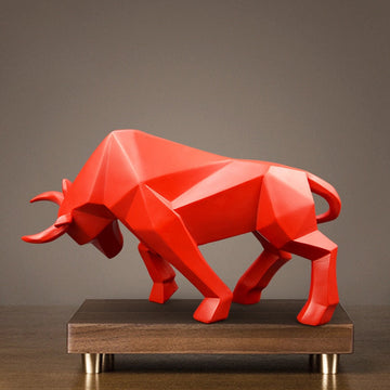 Geometric Bull Sculpture