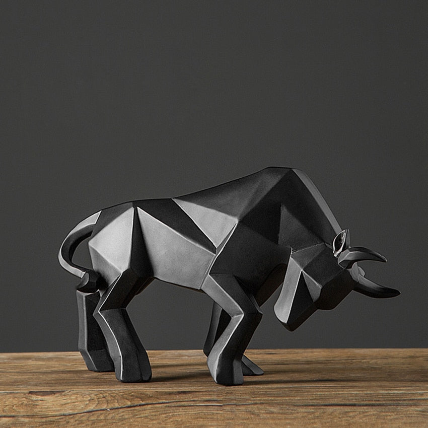 Geometric Bull Sculpture